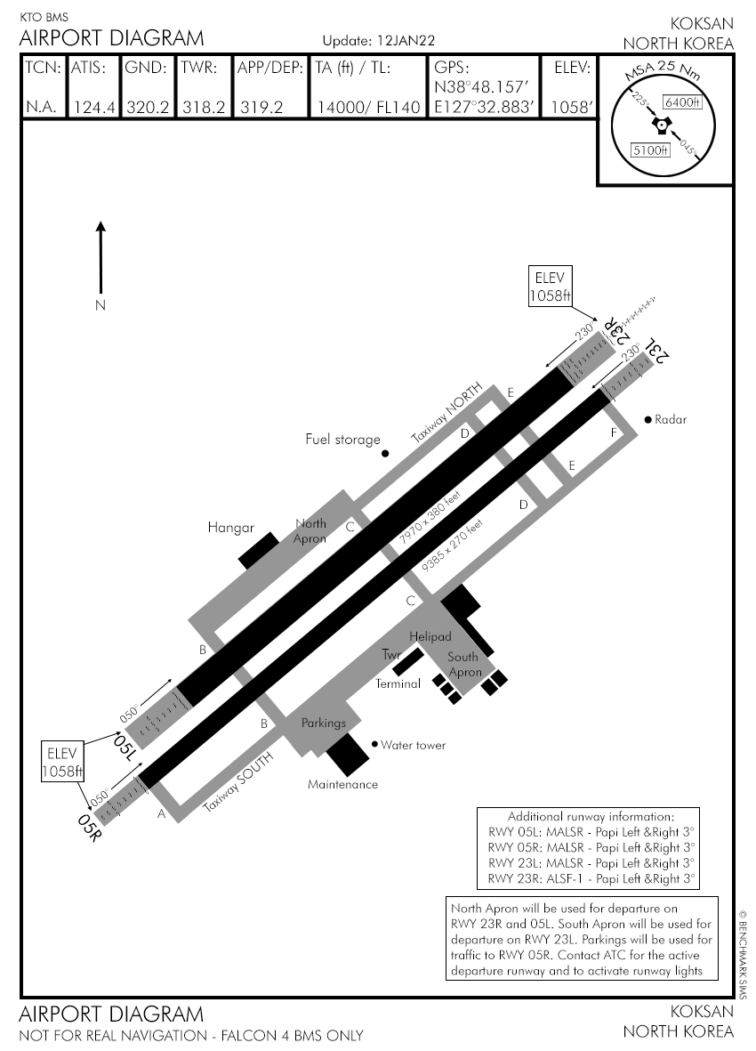 Koksan Airport diagram