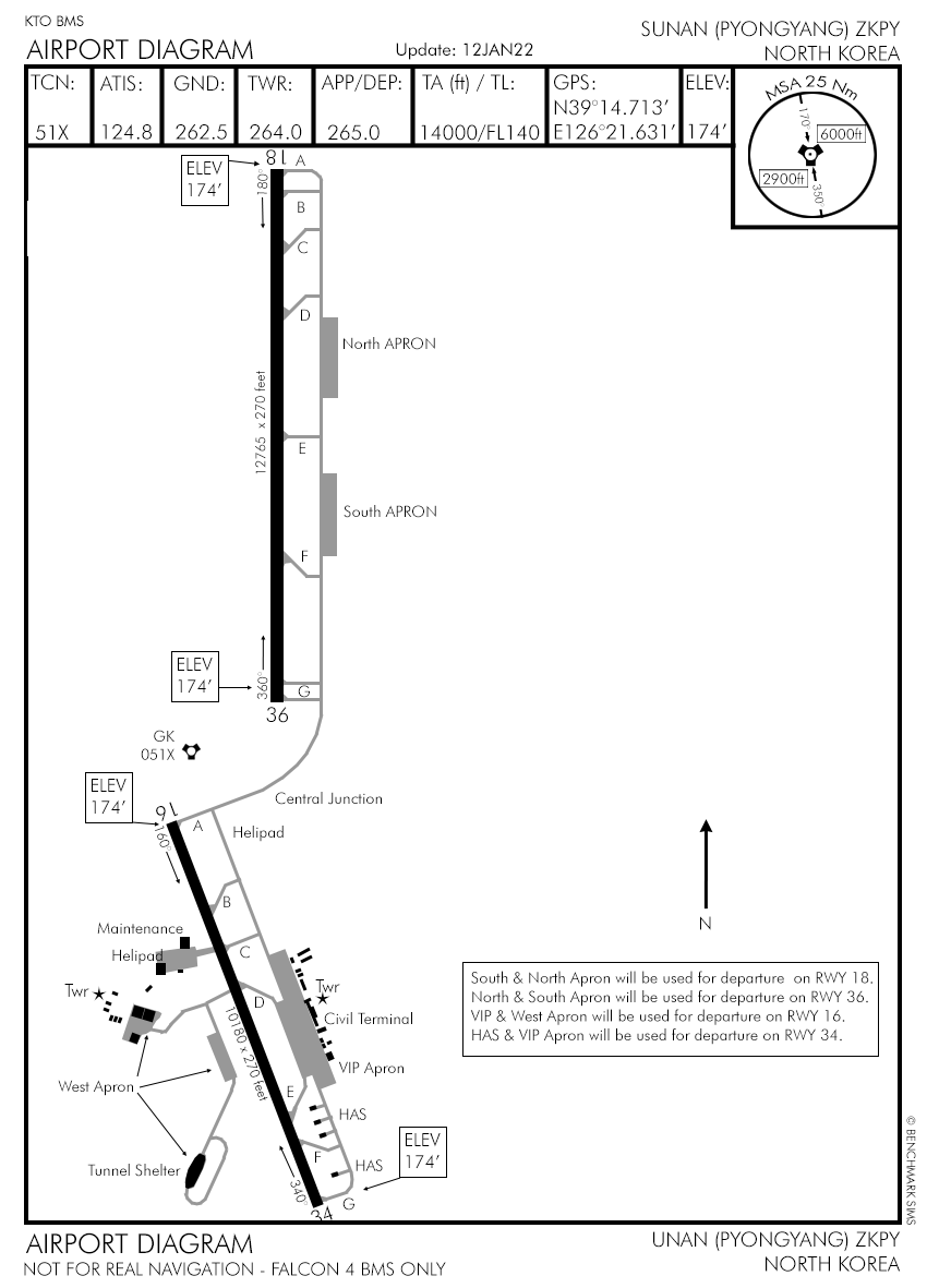 Sunan Airport diagram