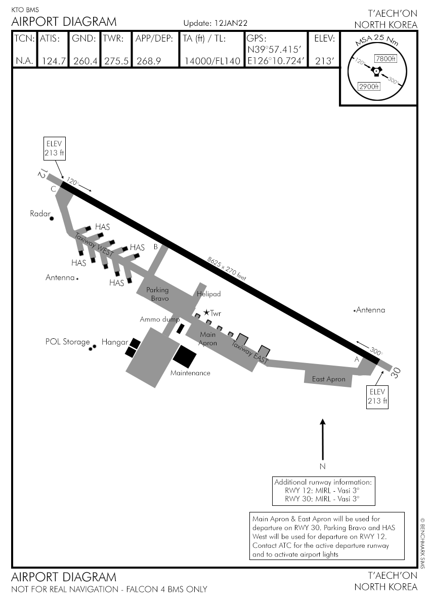 Taechon Airport diagram