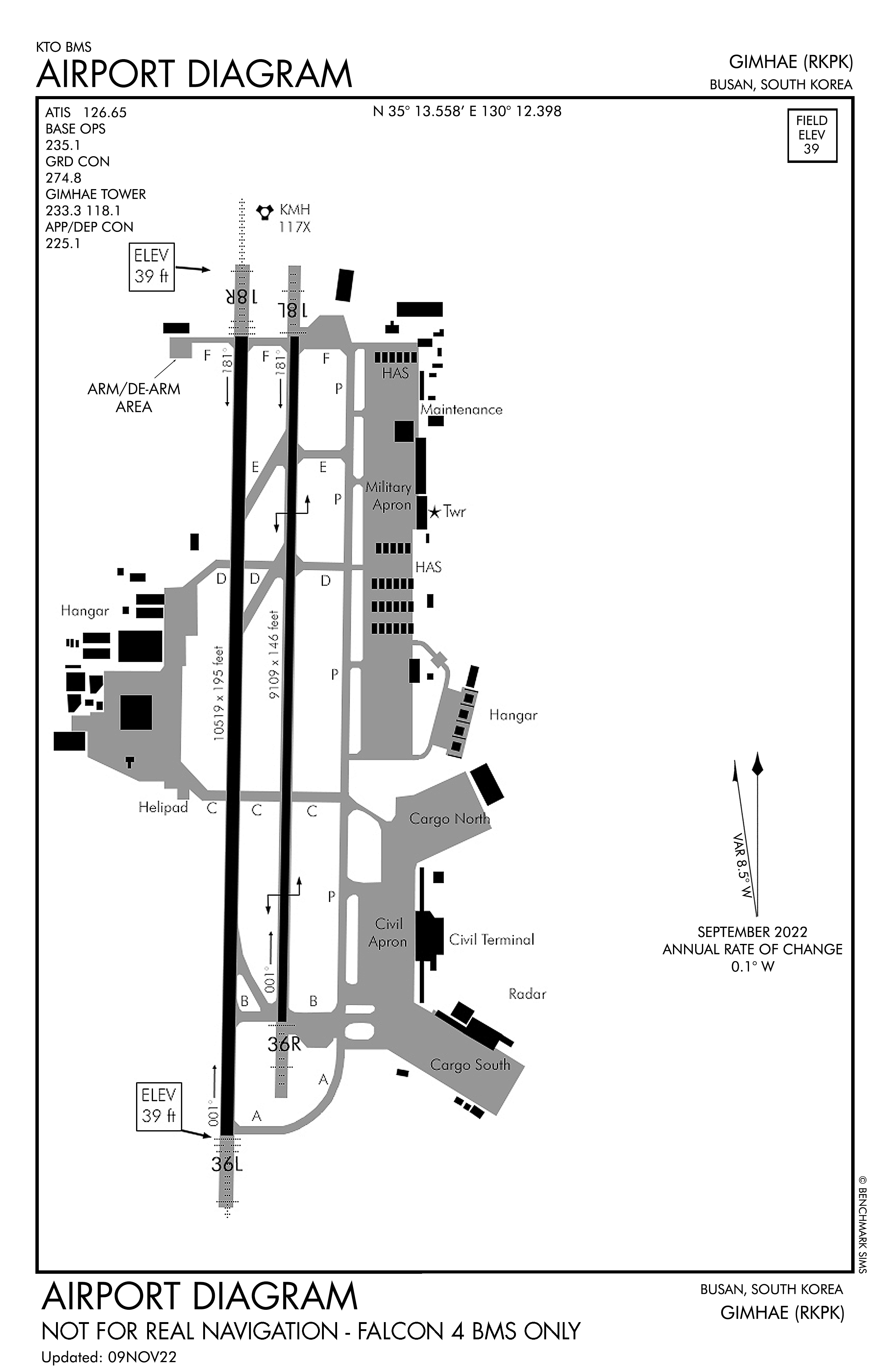 Gimhae Airport diagram