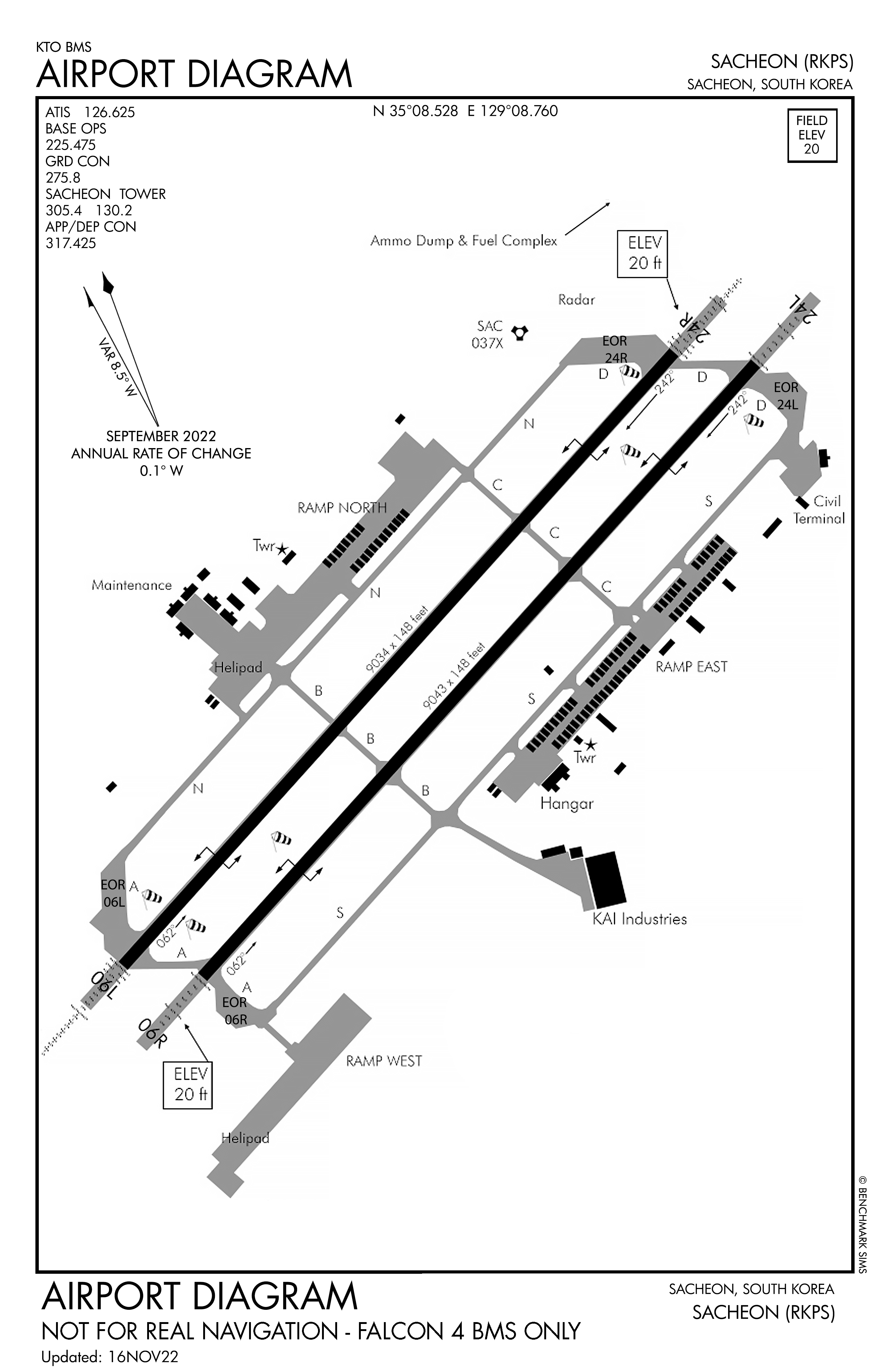 Sacheon Airport diagram